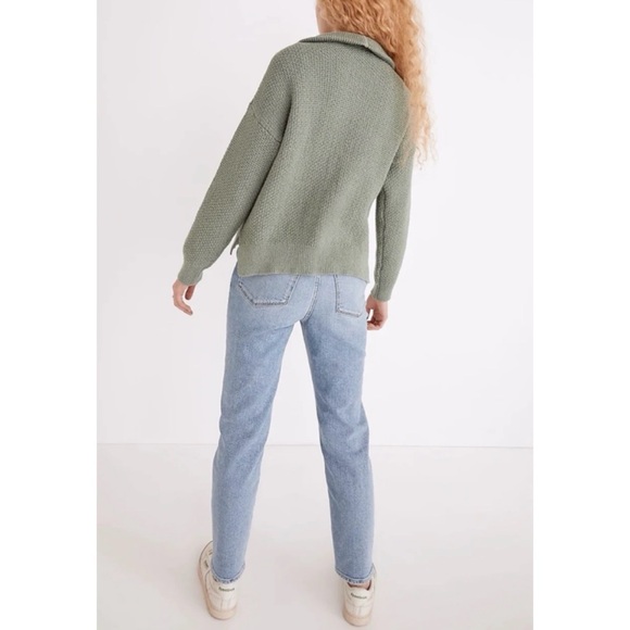 MADEWELL • Green Canby Button Mockneck Knit Sweater, M - Picture 3 of 16